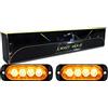RIGIDON 2 Pezzis 4 LED Lampada di Emergenza Strobo Barra Led, 3.3 Pollice 12V 24V Faretti Fendinebbia Per Off road Auto Fuoristrada Camion SUV UTE ATV Barca 4x4 Veicoli, Ambra Impermeabile