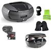MOTO SPORT MONDO COMPATIBILE CON DUCATI MULTISTRADA 1200 S BAULETTO E46 RIVIERA BLACK EDITION MONOLOCK 46 LT VALIGIA BAULE PER MOTO SCOOTER CON PIASTRA PER AGGANCIO PORTAPACCHI POSTERIORE