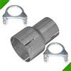 Fröschl Autozubehör Riduttore per tubo di scarico diametro da 45 a 60 mm, adattatore per scarico con 2 fascette di fissaggio incluse, connettore, riduttore per sistema di scarico Fröschl Autozubehör