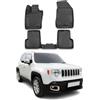 OMAC Tappetini in Gomma Tappetini Compatibili con Jeep Renegade 2014-2024 TPE Tappetini Auto Nero 4X