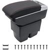 KAERGK Braccioli auto per Ford Fiesta 2009-2017 Console centrali per auto Doppio spazio con portabevande Posteriore Utility Box Facile da montare (linea rossa)