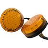 Yecnecty 1 Paio Universale Rotondo Giallo Lente 24 Led Riflettori Fanale posteriore Freno Marcatore Indicatori di Direzione Luci per Auto Veicolo, Camion, Rimorchio, RV, Moto