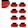 AB1 Flexzon 8 luci di posizione a LED da 12 V, colore rosso, con staffe incluse