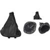 EASYSHOP24H Cuffia Leva Cambio Marce per Daily IV e V Da 2006 a 2014 Impugnatura Copertura Similpelle Nera Con Base Supporto
