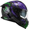 Generico casco 363R SHOT VILLAIN Casco Integrale Moto, Nero Viola Verde Fluo, Taglia XL