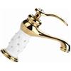 YWBL-WH Miscelatore Lavabo in Ottone Massiccio Cromato con Rubinetto Acqua Calda Fredda e Design Classico per Bagno Moderno