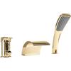 Rea - Riven Gold Rubinetto Vasca Miscelatore Vasca Con Doccia In Ottone Per Bagno Caldo E Freddo Regolabile (Oro) 10x14x11cm