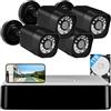 AIWIXEN - Sistema di telecamere di sicurezza cablate a 8 canali CCTV DVR con disco rigido da 1 TB, 4 telecamere di sicurezza domestica cablate da 5 MP con cavo