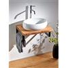 SPONHOLZ - Top per lavabo in legno massello di rovere oliato (70 x 50 cm)