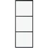 vidaXL Porta Scorrevole a 3 pannelli in Vetro ESG e Alluminio 76x205 cm Nera