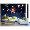 amazingsticker Carta da parati, motivo sistema solare con pianeti, stelle, lo spazio e il sole, per camerette dei bambini, decorazione fai da te, 390 x 260 cm