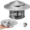 Generico Cappellino Per Camino 11 Cm 16 Cm 20 Cm 25 Cm 30 Cm Comignolo Verticale Per Tetto In Acciaio Inox 304, Comignolo Cappello Per Stufe A Legna O Pellet Caldaie, Tappo Antipioggia(25 cm-9.8 in)