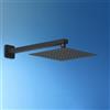 JOHO Soffione doccia a pioggia, 8 pollici soffione doccia in acciaio inox 304 con braccio doccia a parete, braccio doccia 37 cm, nero (20 x 20 cm/37 cm)