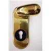 SECUREMME KIT COMO SECUREMME PLACCA+MANIGLIA A FORMA DI UOVO IN OTTONE LUCIDO SINGOLA PER PORTA BLINDATA Q8 FORO CILINDRO EUROPEO PZ 1