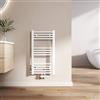 EMKE Scaldasalviette termoarredo, 75 x 40 cm, Bianco colore, radiatore scaldasalviette ad acqua calda, termoarredo da bagno con collegamento centrale