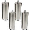 Sofa legs Set di 4 Piedini per Mobili in Acciaio Inossidabile,Gamba per Tavolo in Metallo,Piedi di Ricambio per Divani,per Armadio,Letto,Tavolino da Caffè in Vetro,con Bullone M10,Argento (12.2cm/4.8in)