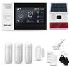 HUXGO® HXA007 Sistema di allarme casa senza fili con Radio Sirena solare WiFi + GSM 4G | Impianto allarme casa kit con 1x sensori di allarme per finestre/portes, 3x rilevatori di movimento