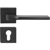 domino Maniglia per porta PZ - Set cilindri profilati | rosetta quadrata | Maniglia per porta della camera, cantina e porta interna | Raccordi per porta in alluminio | Maniglia per porta in bronzo |