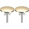 QUARKZMAN Coperture per Fori del Lavello da Cucina, 2pz Copertura per Foro Rubinetto in Lega di Zinco Copertura per Foro del Dispenser Sapone per Lavabo Appoggio (Champagne Oro)