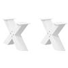 vidaXL Gambe per Tavolino da Caffè a X 2 pz Bianche 50x(30-31) cm Acciaio