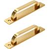 Geesatis 2 pezzi tiranti da garage, maniglie scorrevoli per porta di fienile, maniglie per cancelli, mobili decorativi con viti di montaggio, oro opaco, 128 mm