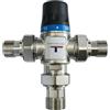 HM Valvola Miscelatrice Termostatica Solare 1" in Ottone CW617N con Prolunghe 3/4" M, Regolatore Temperatura 35-60°C, Antiscottatura per Boiler, Scaldabagno e Impianti Solari