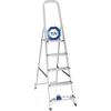 HJH Office 801100 Scaletta Pieghevole Solid III Scaletta in Alluminio con 5 gradini e Barra di Sicurezza, carico Massimo 150 kg, Argento