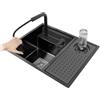PEBFHSQW Lavello Da Cucina Per Camper, Lavello A Scomparsa In Acciaio Inox Con Coperchio E Rubinetto, Design Con Sifone Per Balcone, Monolocale, Esterno E Lavaggio A Mano(Sink+faucet B)