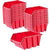 KADAX Contenitori Impilabili Per Pannello Porta Attrezzi da Parete, Cassette di Plastica per Minuteria, Scatole per Officina e Garage (20: Rosso, 230 x 160 mm)