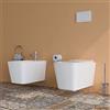 MarinelliGroup Sanitari bagno filomuro SOSPESI Bidet e Vaso WC in ceramica con sedile coprivaso softclose CUBE