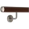 TIBU Corrimano in alluminio noce, decorazione in legno, 30-600 cm, corrimano da parete per scale, supporto in acciaio inox, lunghezza 40 cm, con 2 supporti e tappo leggermente bombato