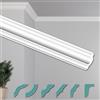 HEXIMO Stucchi per soffitto - Moderni in XPS Styropor bianco, Lunghezza 2 Metri Profili di Cornici Modanature Decorative (30 metri ZG25)