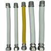 HM Kit per installazione caldaia da 1/2 gas rivestiti tubi flessibili estensibili acciaio inox 220-420mm completo di 2pz gas 2mf acqua 3/4mf acqua corredato di guarnizioni