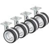 SOTECH set di 4 ruote per mobili di alta qualità Düsseldorf Ø 75 mm (altezza 98,5 mm, cromo/nero, piastra di montaggio 47 x 47 mm) Ruota di design - Per dare movimento e stile ai vostri mobili