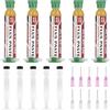ALLECIN 5 Pezzi 10mL Flussante per Saldatura Senza Piombo 10CC Solder Flux Paste No Clean Flussanti per Saldature Flusso per Pasta Saldante AEC-223 con Asta di Spinta e Ago per PCB SMD BGA