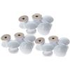 MroMax - Manopole rotonde in legno, diametro 24 mm, per mobili da cucina, per cassettiere, cassetti, armadi, 15 pezzi, colore: bianco