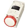 Scame Parre 563.3287 Presa Interbloccata da Parete 3P+N 32A 6H, IP67 con Fuse, Rosso