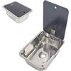 XRRJFYH Piccolo Lavandino Camper con Rubinetto E Coperchio, Lavello Cucina 1 Vasca, Lavabo Cucina, Lavello In Acciaio Inox, Lavandino per Roulotte