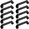 MroMax 10 maniglie in plastica da 15 cm, fori centrali da 150 mm, lunghezza 165 mm, per bagagli, attrezzature meccaniche, armadietti, maniglie nere