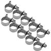 FTVOGUE 10pcs fascetta stringitubo 6-20mm di diametro in acciaio inossidabile Mini tubo di alimentazione tubo fascetta clip(13-15Mm)