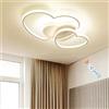 FUMIMID Plafoniera LED Lampada Da Bambini Camera Da Letto Dimmerabile Bianca Design Forma Cuore Lampada Da Soffitto Moderna Metallo Acrilico Lampadario Per Cucina Sala Da Pranzo Soggiorno Cameretta,65cm