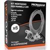 Eurocali 6x Kit Cavi per Montaggio a Sospensione dei Pannelli LED 60x60cm - Lampadario