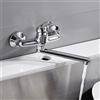 ATopoler Rubinetto cucina parete monocomando lavello a parete con beccuccio lungo basso miscelatore acqua fredda e calda cromo lucido per cucina bagno e lavanderia (18 cm)
