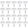 QUARKZMAN 20 Pezzi Manopole a Stella M4 x 16mm Filettatura Maschio 25mm Vite di Serraggio a Mano 6-Punte Pomello in Plastica Maniglia Filettata di Ricambio, Bianco