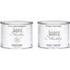 bianco Shabby CHALK PAINT Crema Antica & FINITURA - Pittura Shabby Chic EXTRA OPACA (500 ml) + Finitura Trasparente Opaco (500 ml)