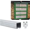 TENDAGGIMANIA Binario per Porta Scorrevole Ferro zincato MONOROTAIA COMPONIBILE 400 CM +Guide INCL (Ogni guida supporta 35kg)- Adatta per Teloni, Porte Scorrevoli, gazebo pergole