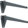 Gedotec Mensola per carichi pesanti in acciaio massiccio | Portata: 150 kg per coppia | Lunghezza: 240 mm | 2 staffe reggimensola | staffa MIRA | grigio primerizzato | mensole robuste
