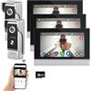 ANJIELO SMART Sistema videocitofonico cablato Tuya WiFi 7 pollici touch screen 1080P campanello intelligente Tuya APP Kit citofono 2 porte sblocco (2 Campanello+3 Monitor)