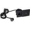 Schulte, EVOline Square 80 Schuko con Usb E Qi Charger, 1 pezzi, nero, 1592 7000 0600