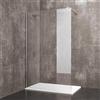 Arreditaly Parete Doccia Fissa Walk In Praia Cabina Box Bagno Con Con Barra Stabilizzatrice Anta In Cristallo Temperato Trasparente da 8 mm Reversibile Profilo A Muro In Alluminio Anodizzato (90 x 195 cm)